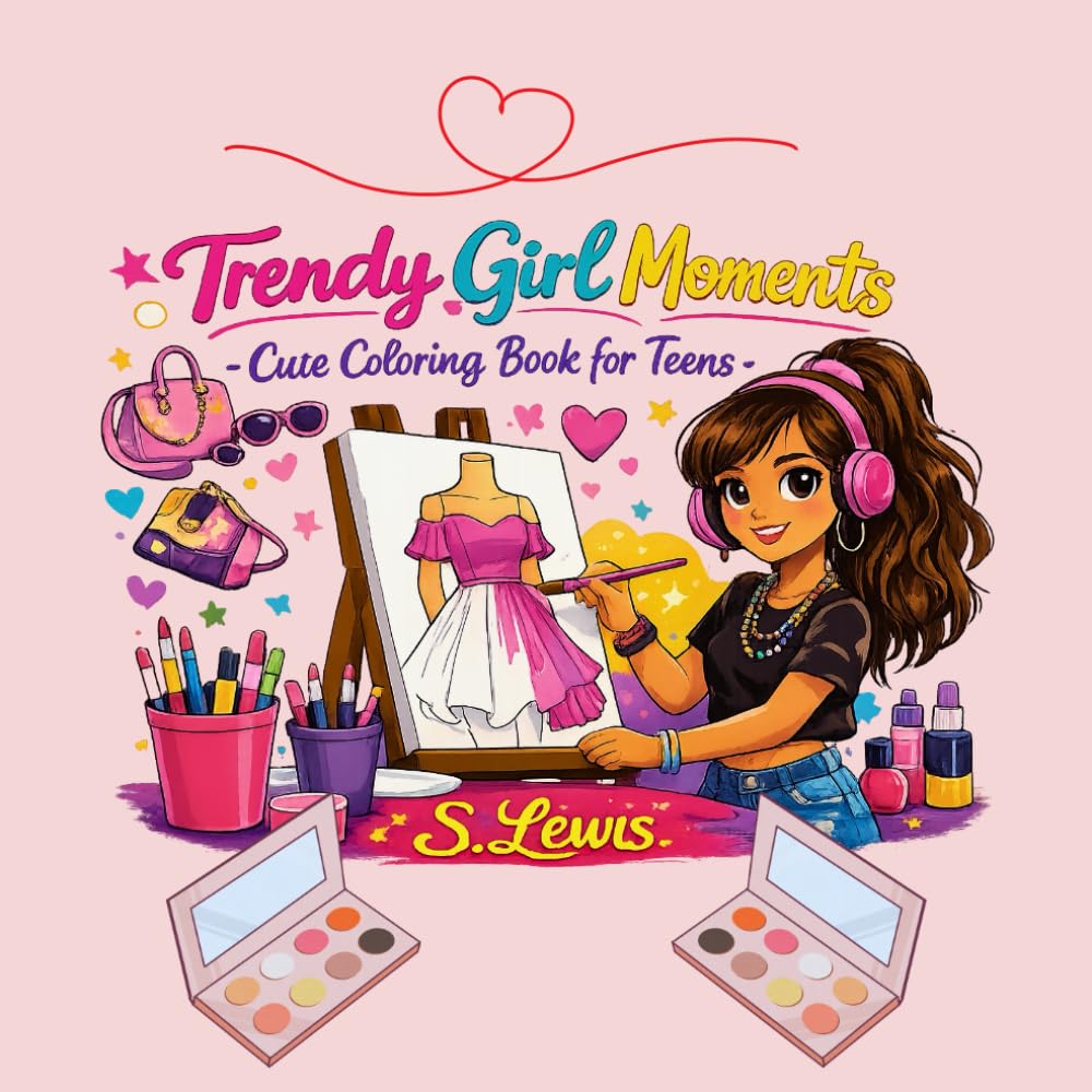 Trendy Girl Moments: Cute Coloring Book for Teens | Featuring 60 Cozy Coloring Pages | Perfect for Relaxation and Creative Fun