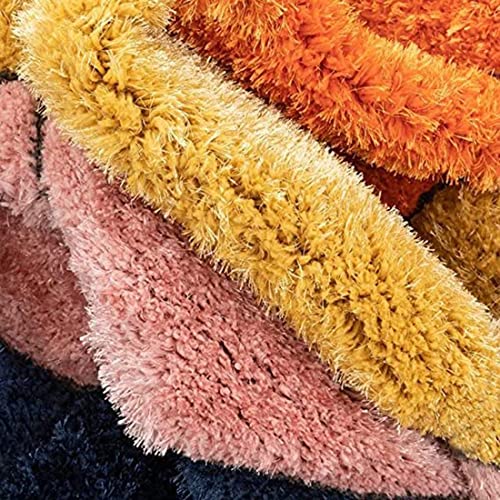 Image of Carpet Mahal Presence Gorgeous Design of Super Soft Shaggy Carpet for Living Room, Bedroom, Hall and Anywhere in Home. [4x4 feet] Round.