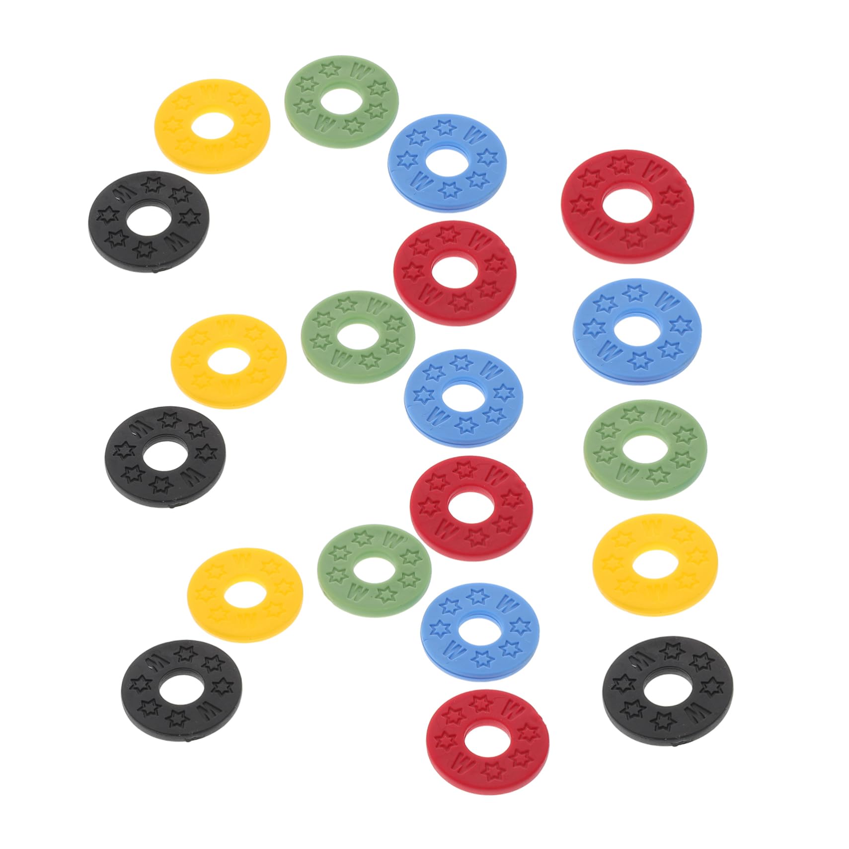 GALPADA 20Pcs Multi Color Guitar Strap Locks Easy to Install Strap Button Locks for Electric Bass and Acoustic Guitars Durable Pe Washers Lemon