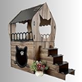Indoor Wooden Cat House for 2 Cats – Spacious Two-Story Pet Shelter – Durable Wood, Cozy and Elegant Walnut Design – Easy Assembly – Ideal for Small Dogs, Rabbits