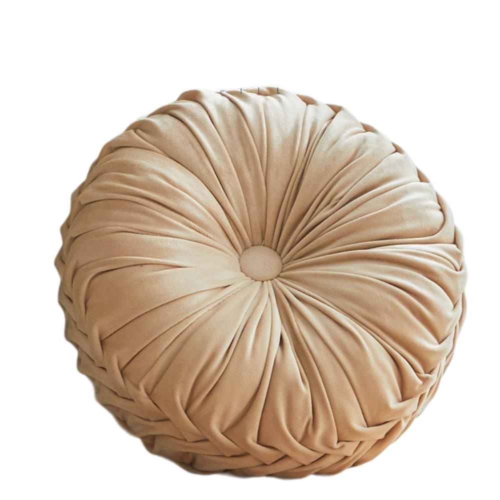 Coussin de canapé citrouille 38cm plissé pour décoration de salon bohème