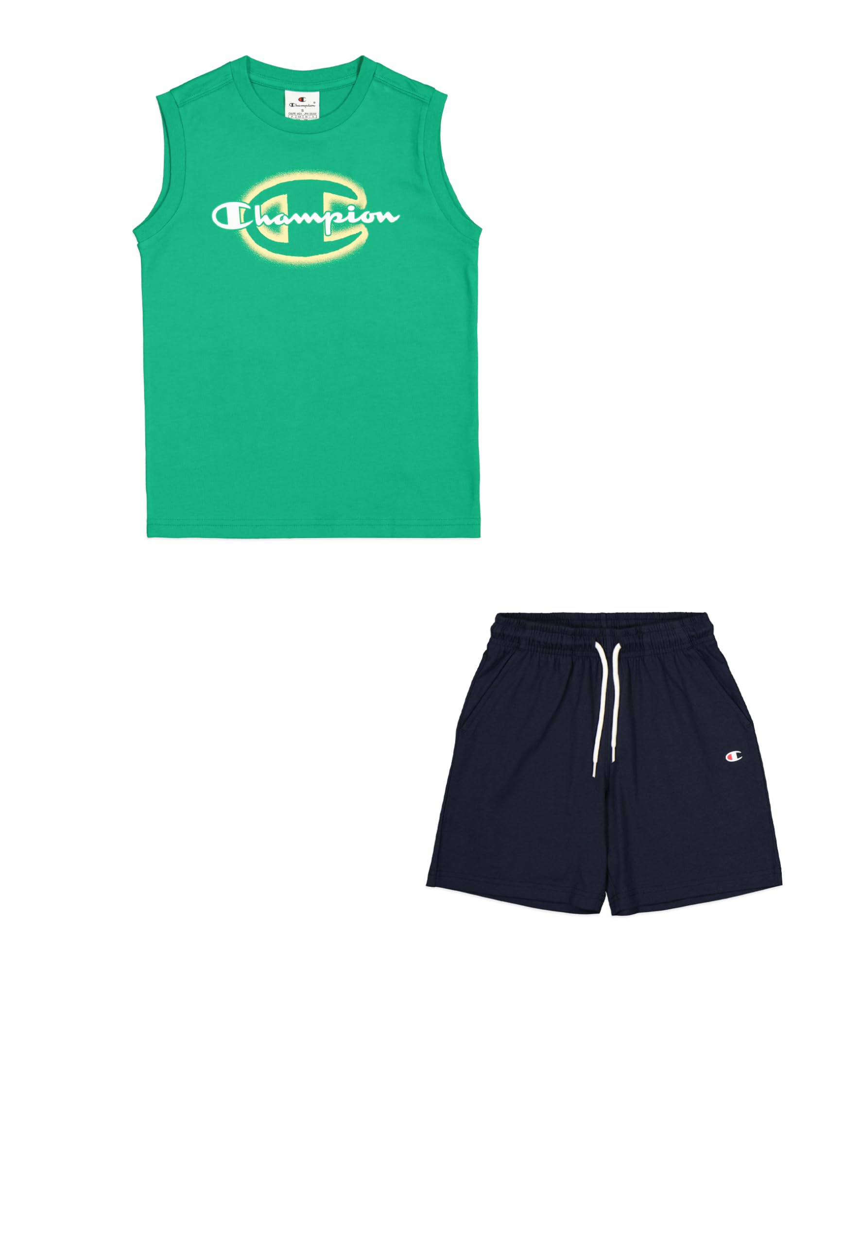 Champion Boy's Legacy Boy - Graphic Sleeveless Crewneck Set with Large Print, Green (GS130), XXS