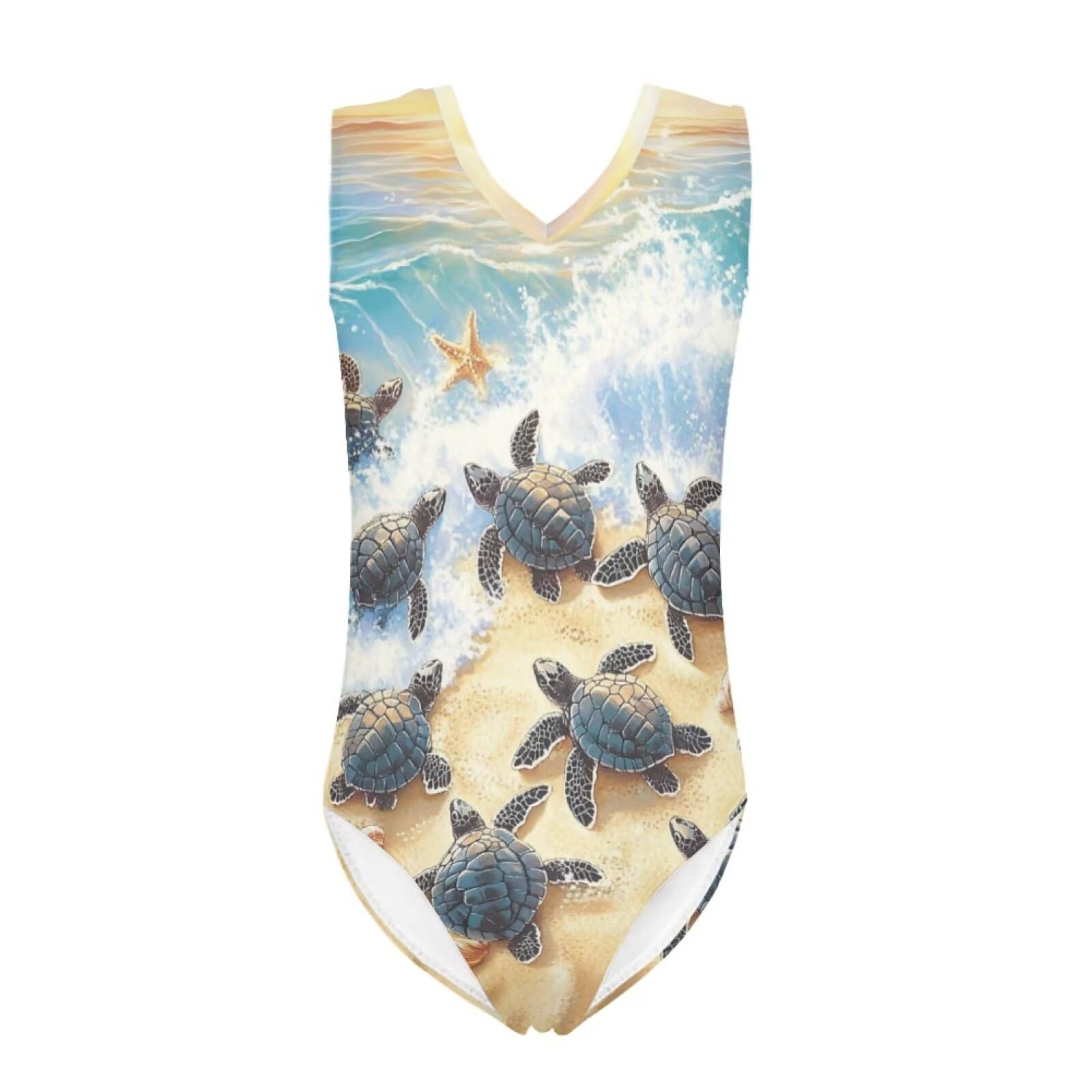 Xpyiqun Bathing Suits for Girls 3-14 Kids Summer One Piece Swimwear Beach Sport Sleeveless Swimsuits Athletic