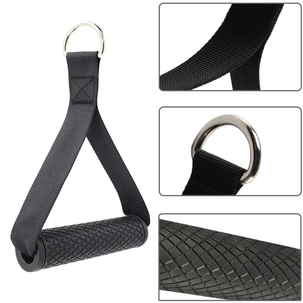 2 Poignées Silicone Pour Bande De Résistance - Support 150kg - Mousqueton Métal - Pour Musculation, Fitness