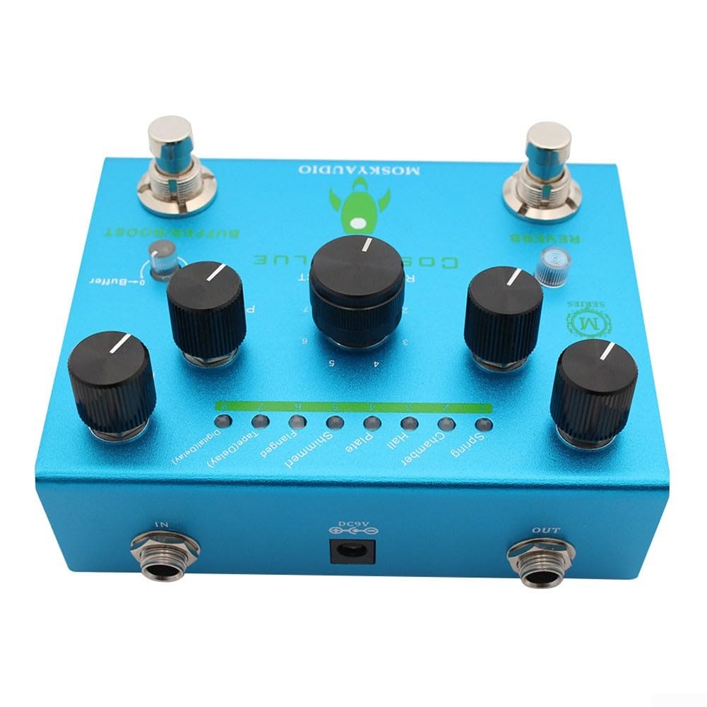 Excepcional pedal de reverberación Mosky Cosmic Blue, 8 modelos, accesorio de efectos de guitarra altamente recomendado