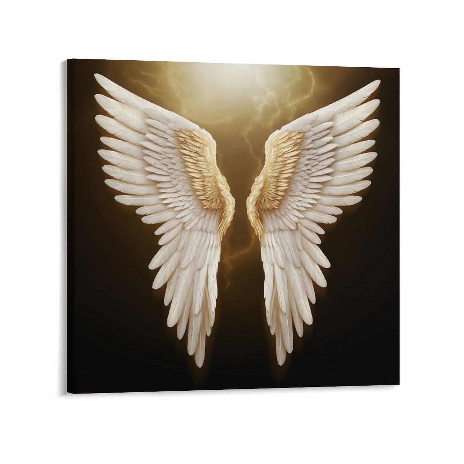 KLOPH Angel Wing Canvas Wall Art for Living Room 12x12inch Modern Artwork Painting for Bathroom Hanging Canvas Prints Aesthetic Wallart for Bedroom Kitchen Office Wall Decor