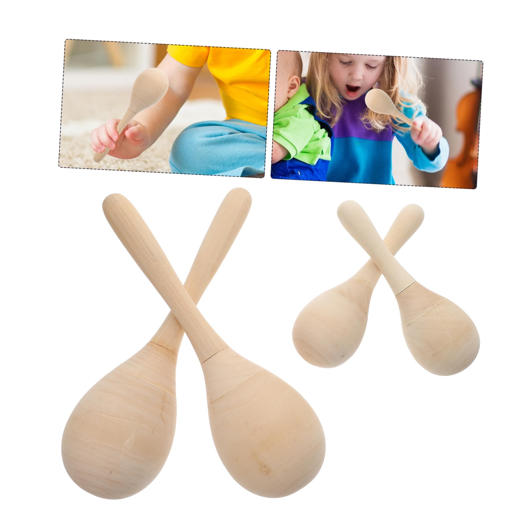 Abaodam Maracas in Legno Fai da Te 12 Pezzi, Giocattolo Musicale per Ragazzo Ragazza Piccoli, Dimensioni Compatte, Strumento Musicale per Feste, Facile da Colorare, per Casa, Scuola