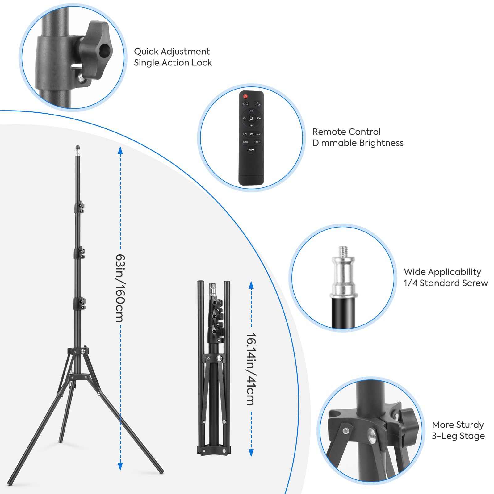 Kit de iluminación de fotografía Softbox, Heorryn 85 W, luz suave continua con control remoto, bombillas LED de 2700 K-6400 K, luces de estudio regulables para transmisión en vivo, grabación de video