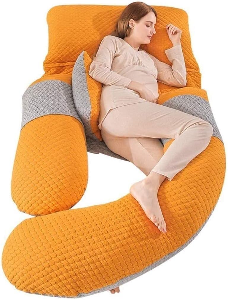 Pregnancy Pillows - U Shaped Full Body Maternity Pillow, Pillows for Maternity Sleeping - Support for Head, Belly, Hips for Pregnant Women (Orange)