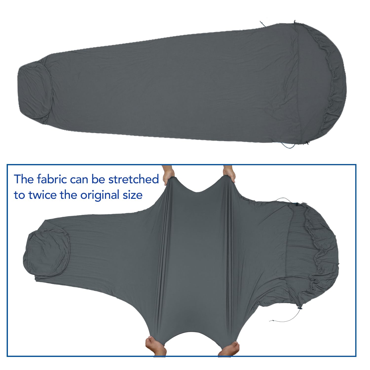 Sábanas de viaje para hotel, rayón derivado de bambú, saco de dormir para adultos, clima cálido/forro de saco de dormir de verano para camping y viajes, rectangular con bolsillo de almohada, momia,
