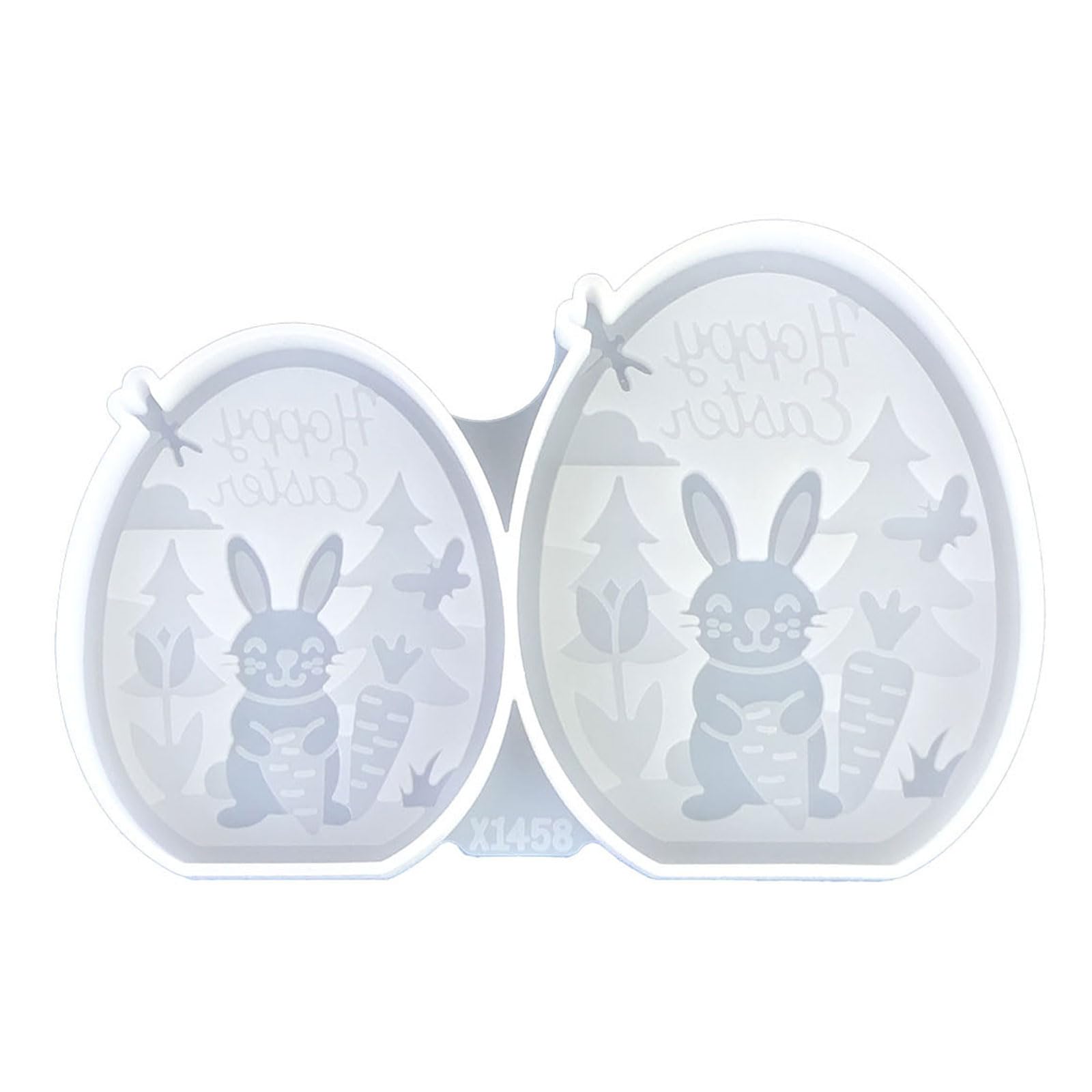 hogtnd Flexible Easter Bunny Egg Mold Silicone for Cement Plaster Resin Art Projects Home Desk Ornament Making Accessories Happy Easter Decoration Mould