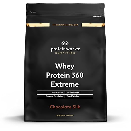 Protein Works - Whey Protein 360 Extreme, Premium Protein Blend, Whey Protein Isolate, Rich in BCAAs, Vitamins & Minerals, Glutamine, Digestive Enzymes, Chocolate Silk, 17 Servings, 600g