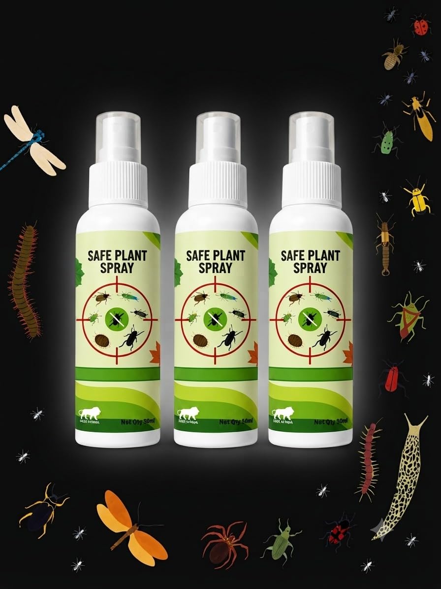 Safe Plant Spray for Indoor and Outdoor Plants, Natural Formula, 100ml (pest contorl pack of 003)-image-15