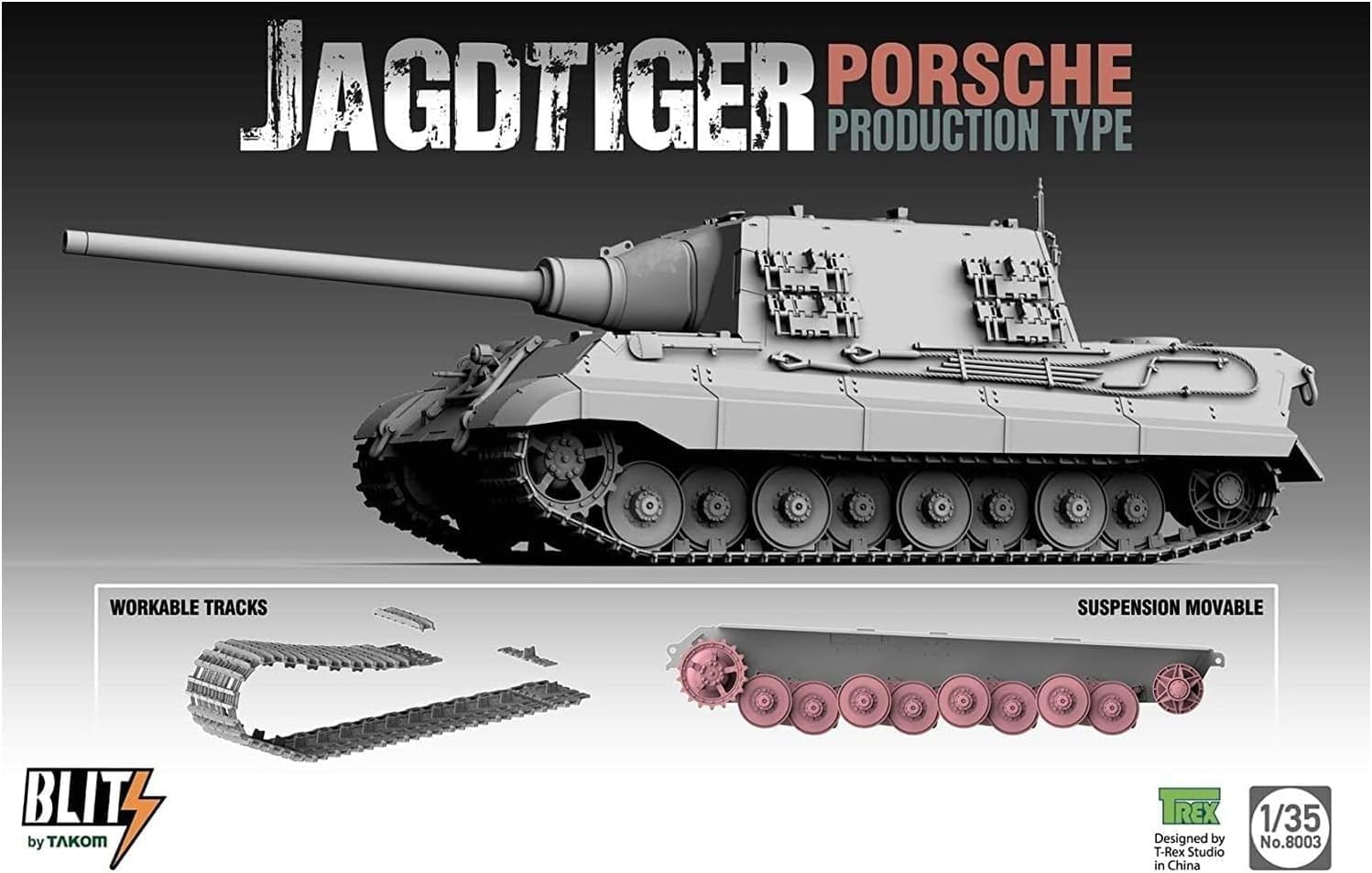 TAK08003 1:35 Blitz by Takom - Sd.Kfz.186 Jagdtiger Porsche Production Type [Model Building KIT]