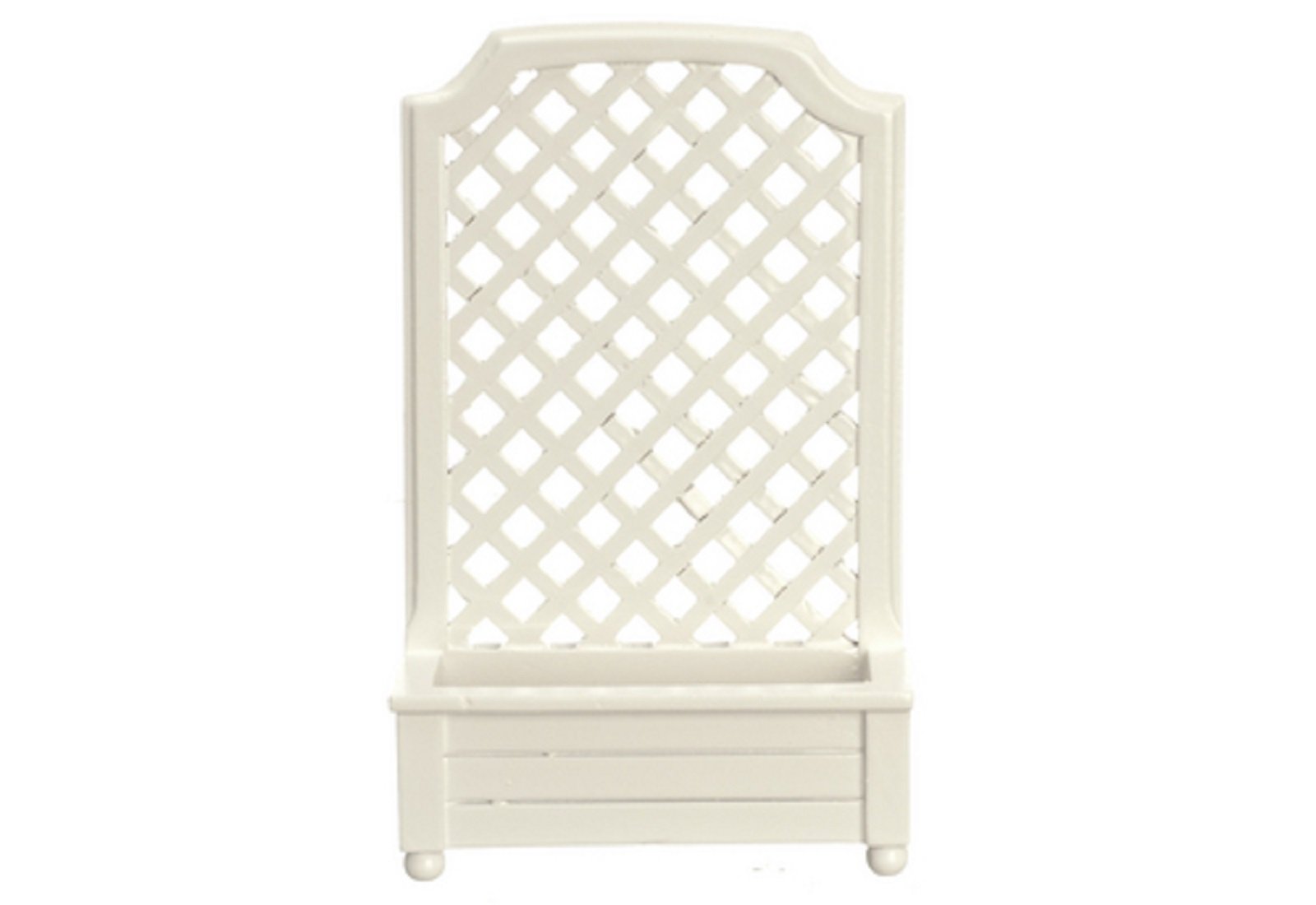 Melody Jane Dolls House White Planter with Trellis Garden Screening Miniature Accessory