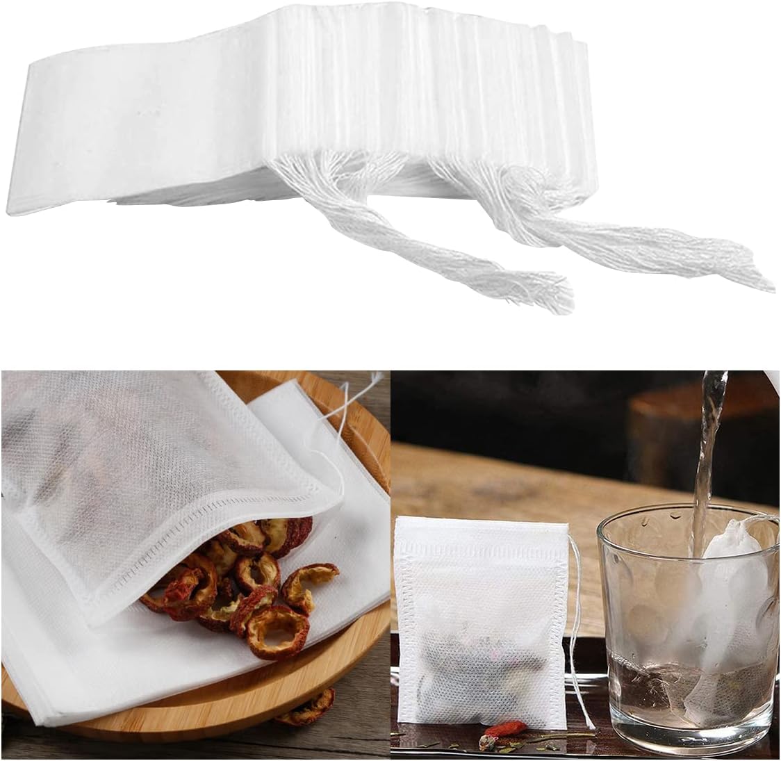 Disposable Empty Tea Bag Infuser Filter Strainer Steeper with Drawstring for Cup Loose Leaf Tea Flavoring Herbal