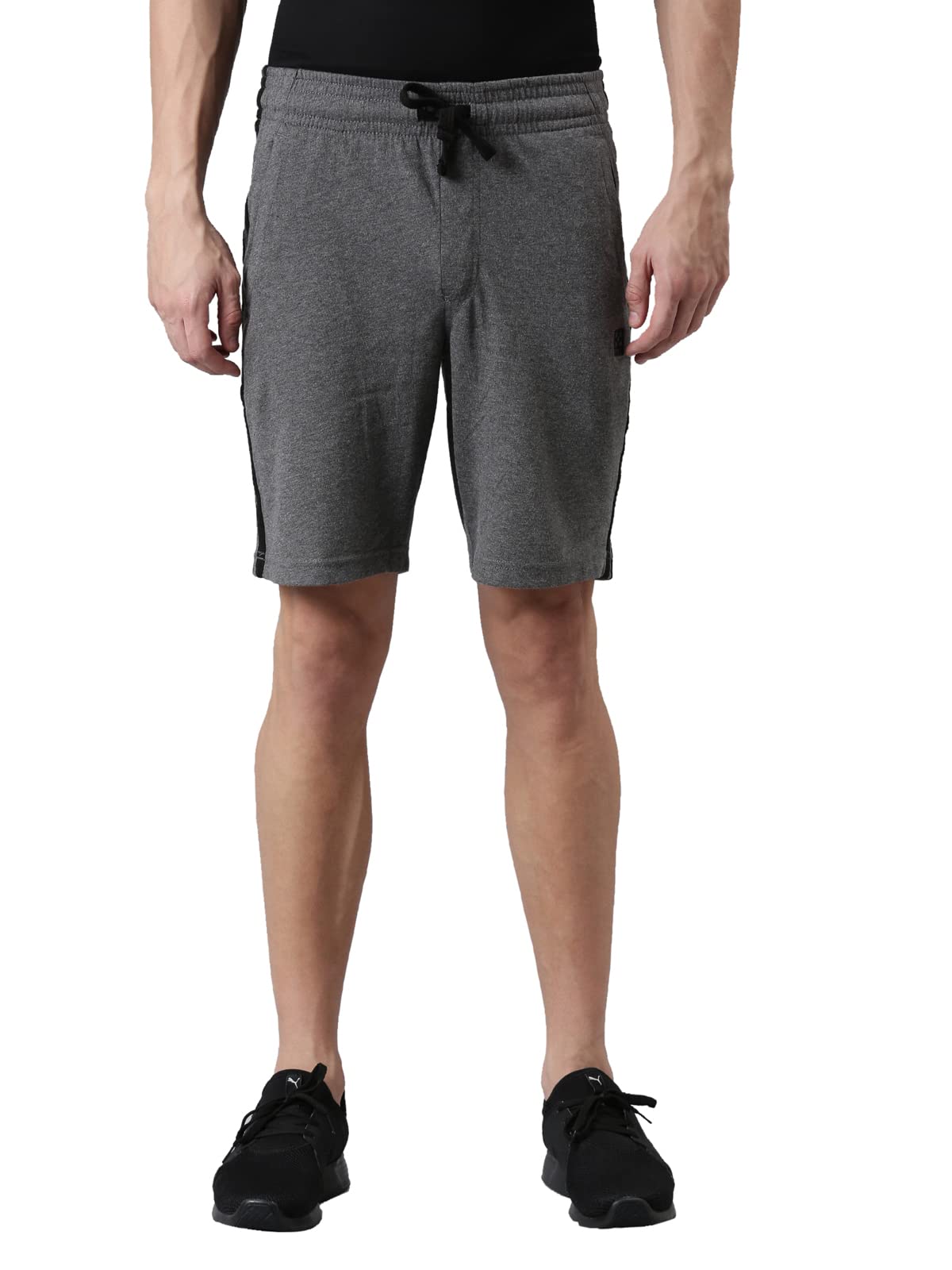 men's super combed cotton track shorts | contrast side stripe | drawstring waist | gym, sports & casual wear