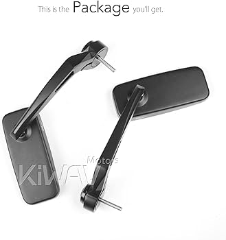 Amazon | KiWAV バイクミラー バーエンドミラー クラシック 黒 6mmネジ