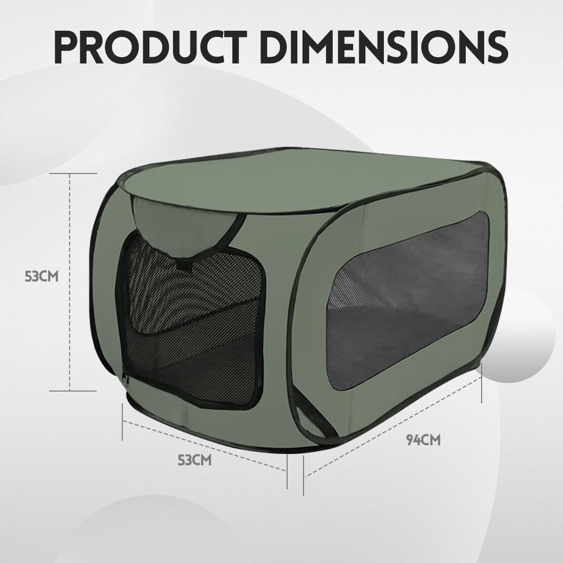 Faltbare Auto Hund und Katzentransportbox 92x52x52cm aus wasserdichtem Oxford Stoff für Tiere bis 30kg, doppeltürige belüftete Transporttasche für Autofahrt Camping Tierarzt Weiß