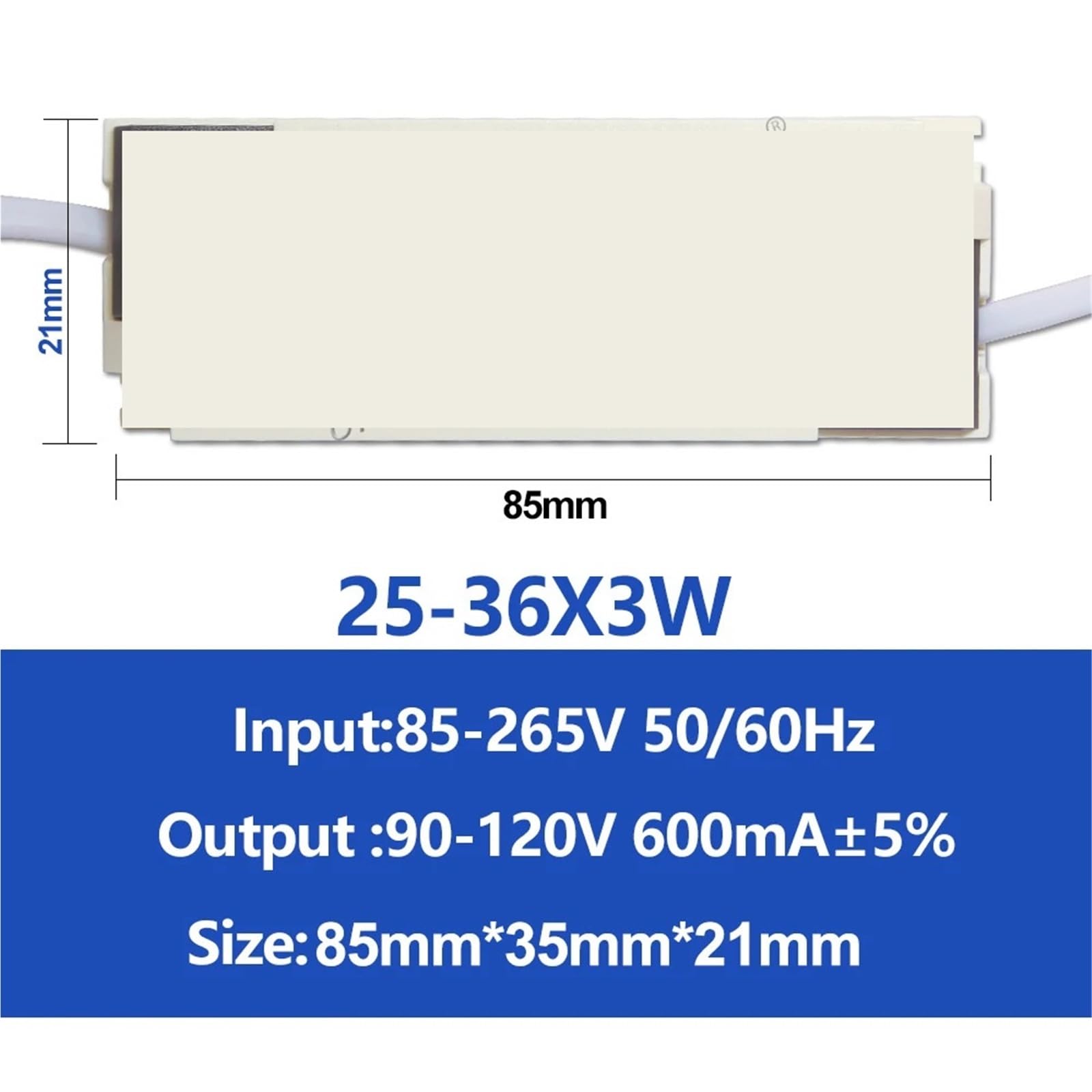 Driver LED da 1-10 pezzi 600mA 40W 50W 60W 70W Corrente costante 25-36X3W DC90-120V 30X3W Illuminazione AC85-265V(5pcs)