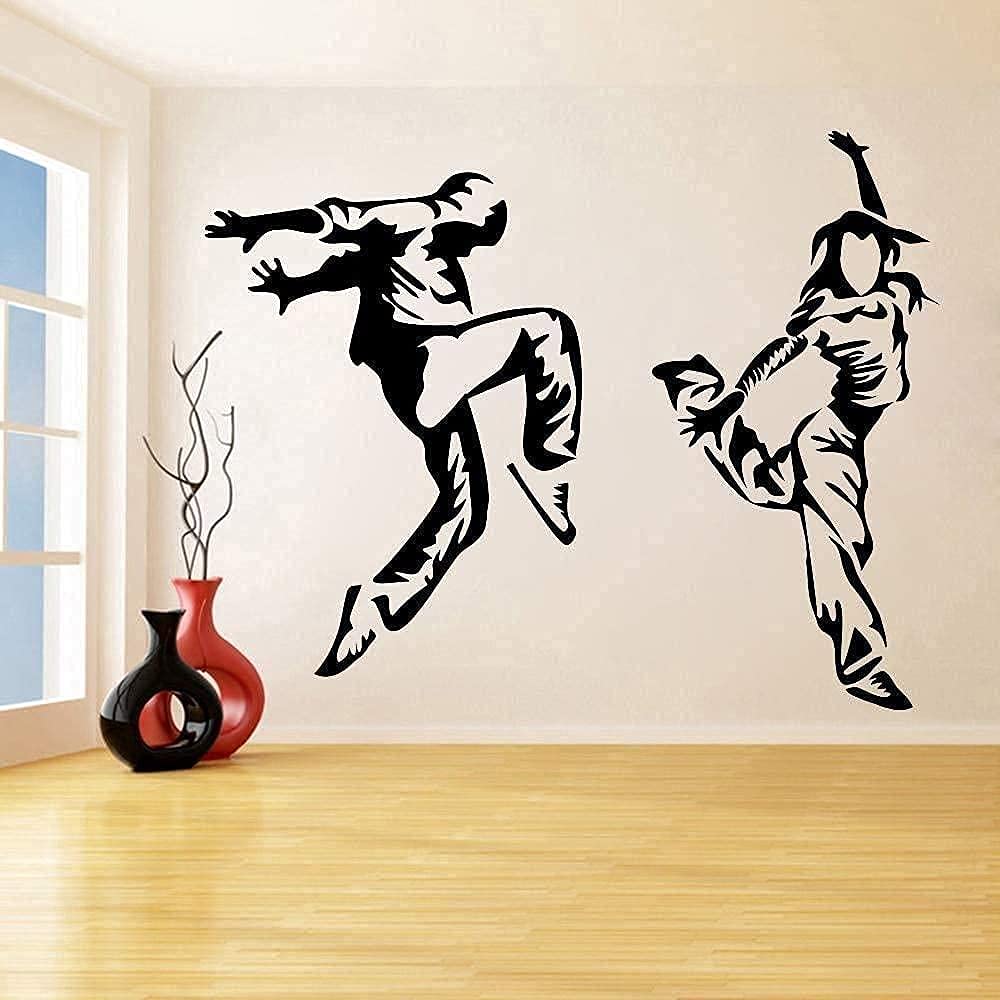 Hip Hop Dancer Wall Stickers Break Dance Wall Stickers Modern Dancers Vinyl Decals Dance Studio Dance Studio Decoration 72X57Cm