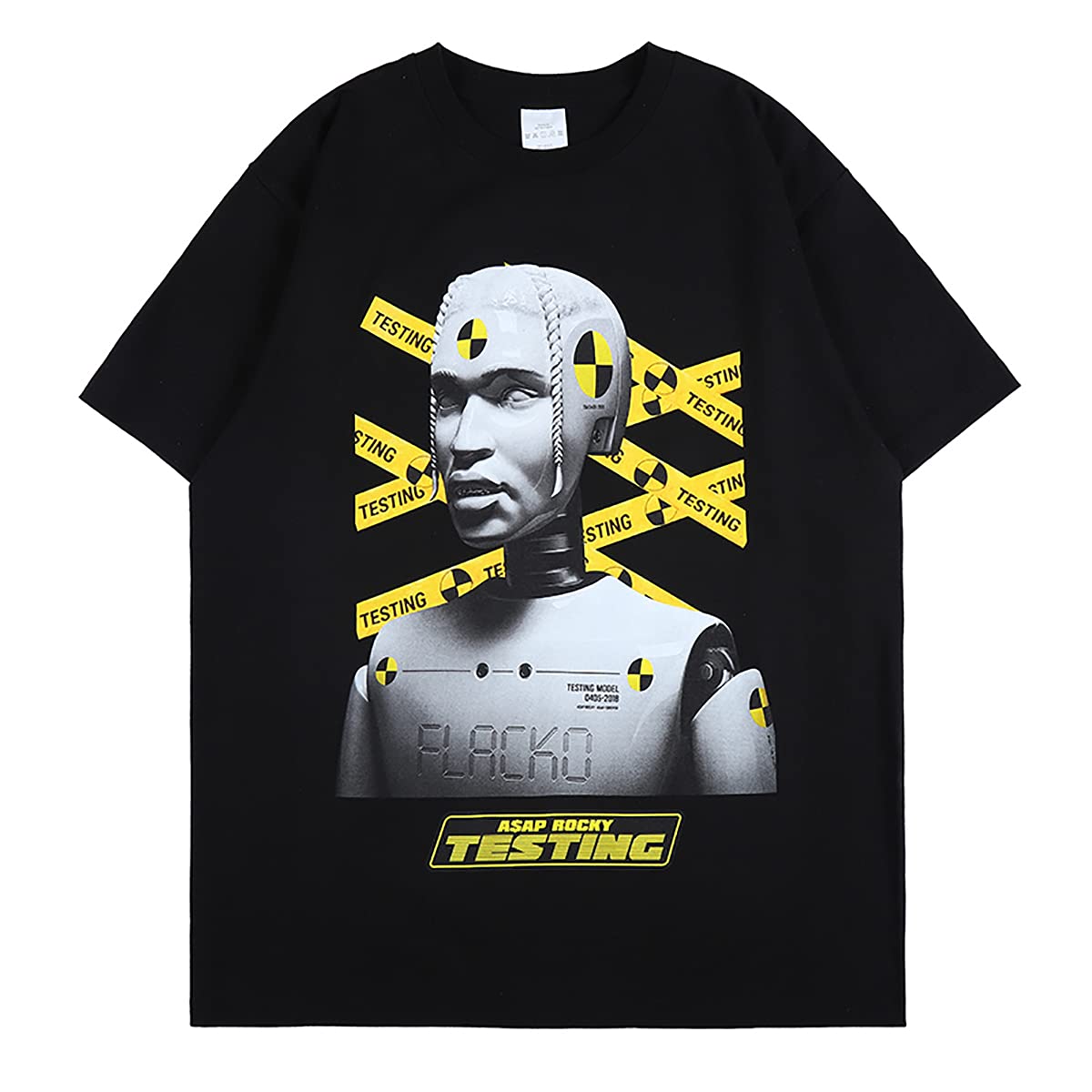 Travis ScottMen’s ASAP Rocky Hiphop Graphic Crewneck Cotton T-Shirt