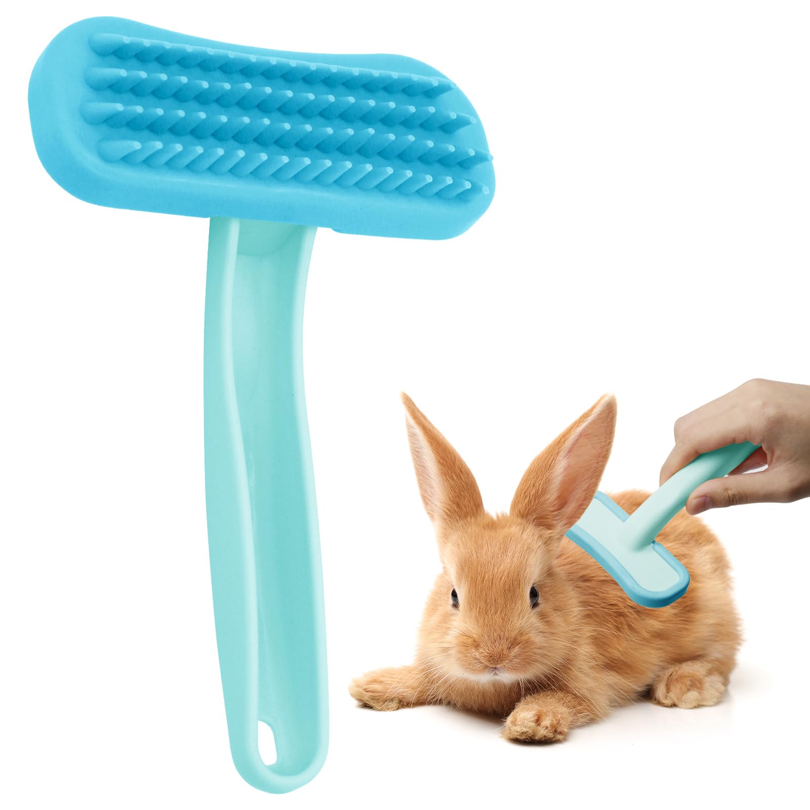 Brosse douce pour lapin (1 pièce), brosse pratique pour le toilettage des lapins, peigne de massage en silicone souple pour petits animaux, kit de toilettage pour lapins, chats