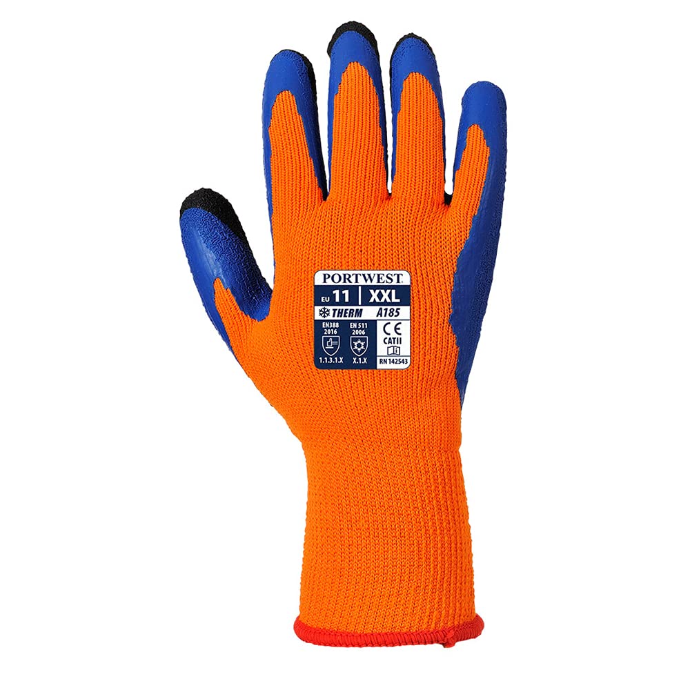 Portwest A185 Cold Protection Duo-Thermal Glove Orange/Blue, Medium, Orange / BLue - Image 2