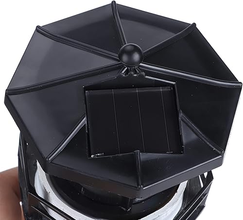 Miniatura 9 de Faro solar, luces LED giratorias para jardín, lámpara de torre para exteriores con paneles solares para exteriores, para césped, patio, camino,