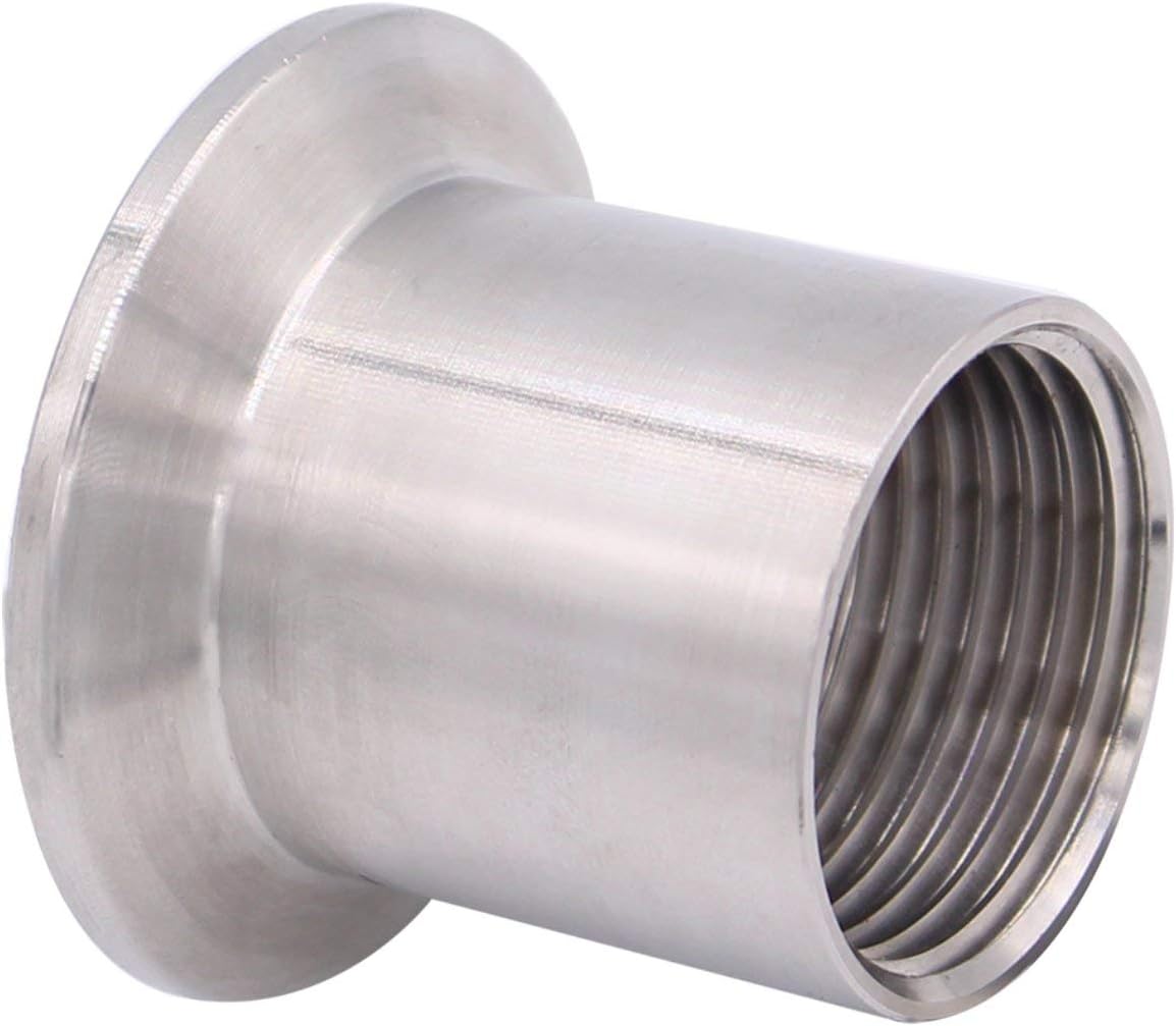 DERNORD Sanitary Female Threaded Pipe Fitting to 1.5 Inch TRI CLAMP (OD 50.5mm Ferrule) (Pipe Size: 1" NPT)