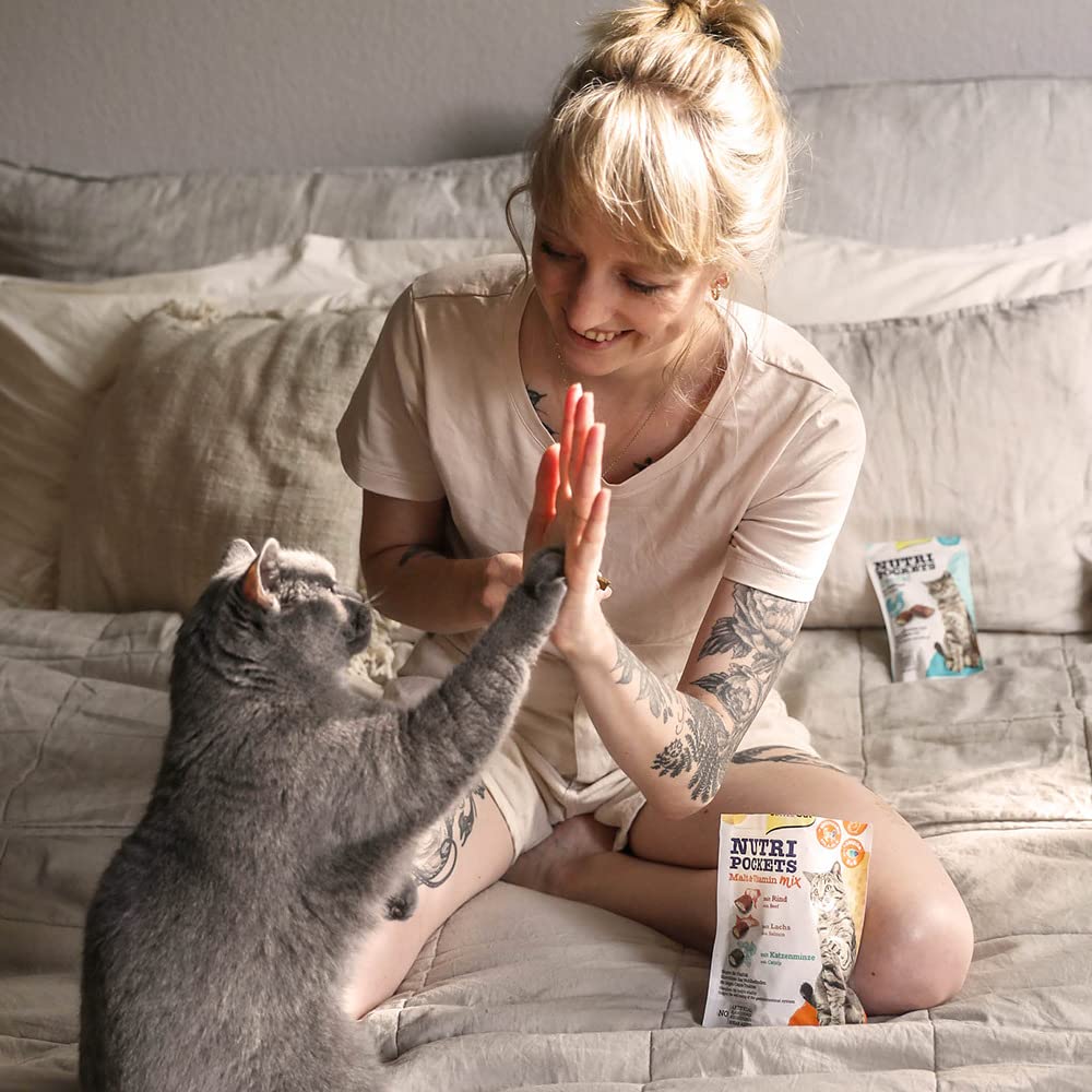 GimCat Nutri Pockets Snack crujiente para gatos con malta y vitaminas, 150 g