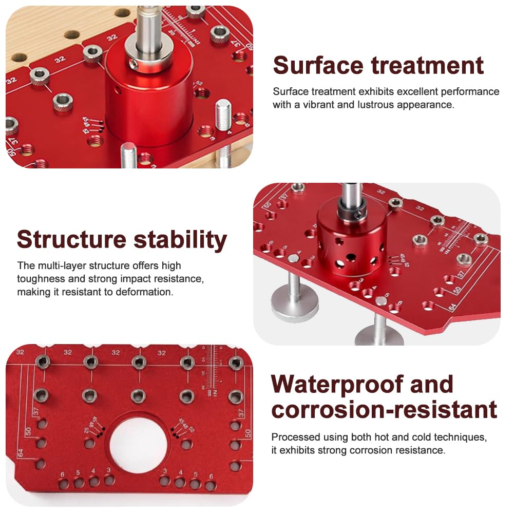 Lochreihen Bohrschablone 2 in 1 Regalstiftvorrichtung, Bohrerführungen Bohrschablone, Hardware-Bohrschablone für Heimwerker, DIY-Holzbearbeitungswerkzeug