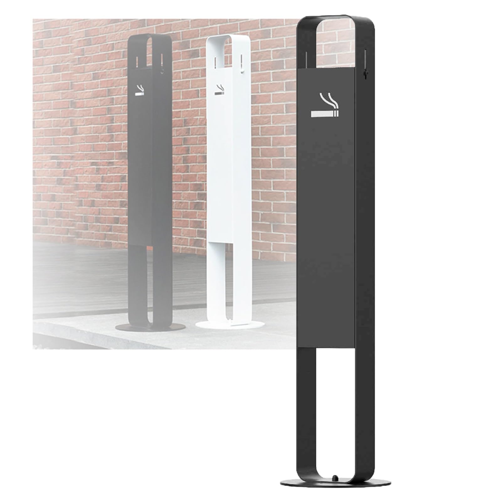 Cenicero de exterior de acero inoxidable con papelera desmontable para terrazas