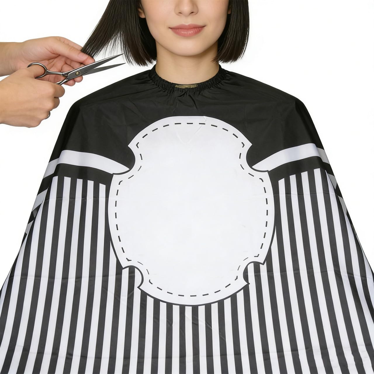 4 capas de peluquería 160 x 140 cm, capa de poliéster impermeable con patrón de lámpara giratoria, diseño práctico para corte de pelo y peluquería, delantal de peluquería profesional,