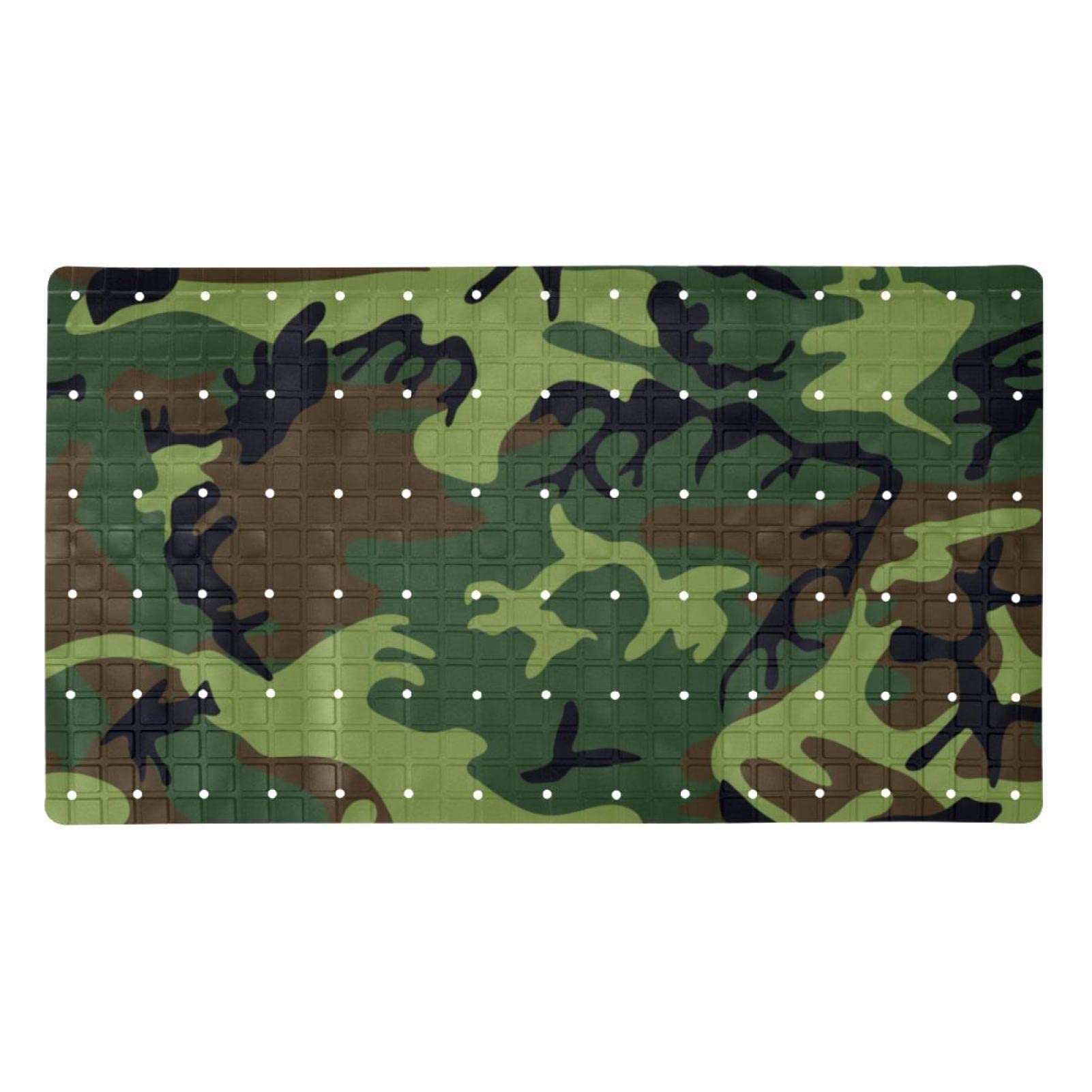 Tapis de douche doux sans BPA camouflage pour salle de bain