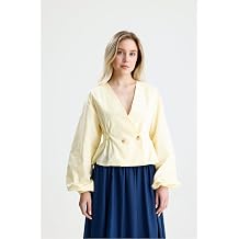 Minaaise Kad n Beli Lastik Detayl  Poplin Astars z Kad n Ceket, Hafif G nl k Tasar m 31039