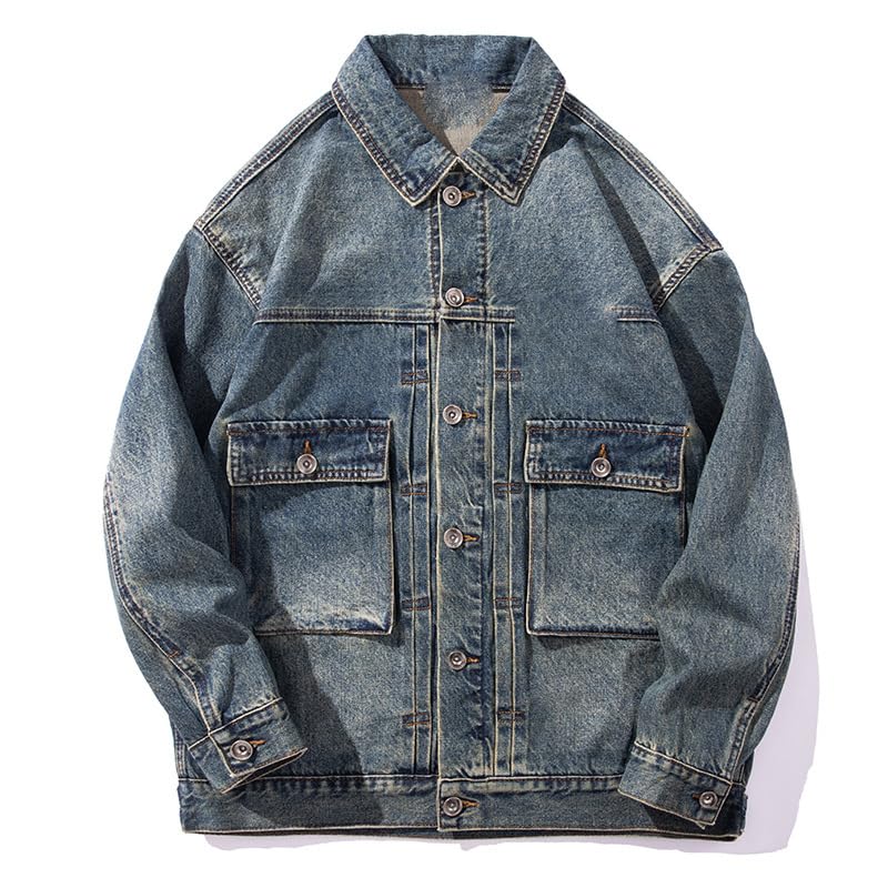 Men's Denim Jacket Male's Loose Casual Outerwear Denim Coat4