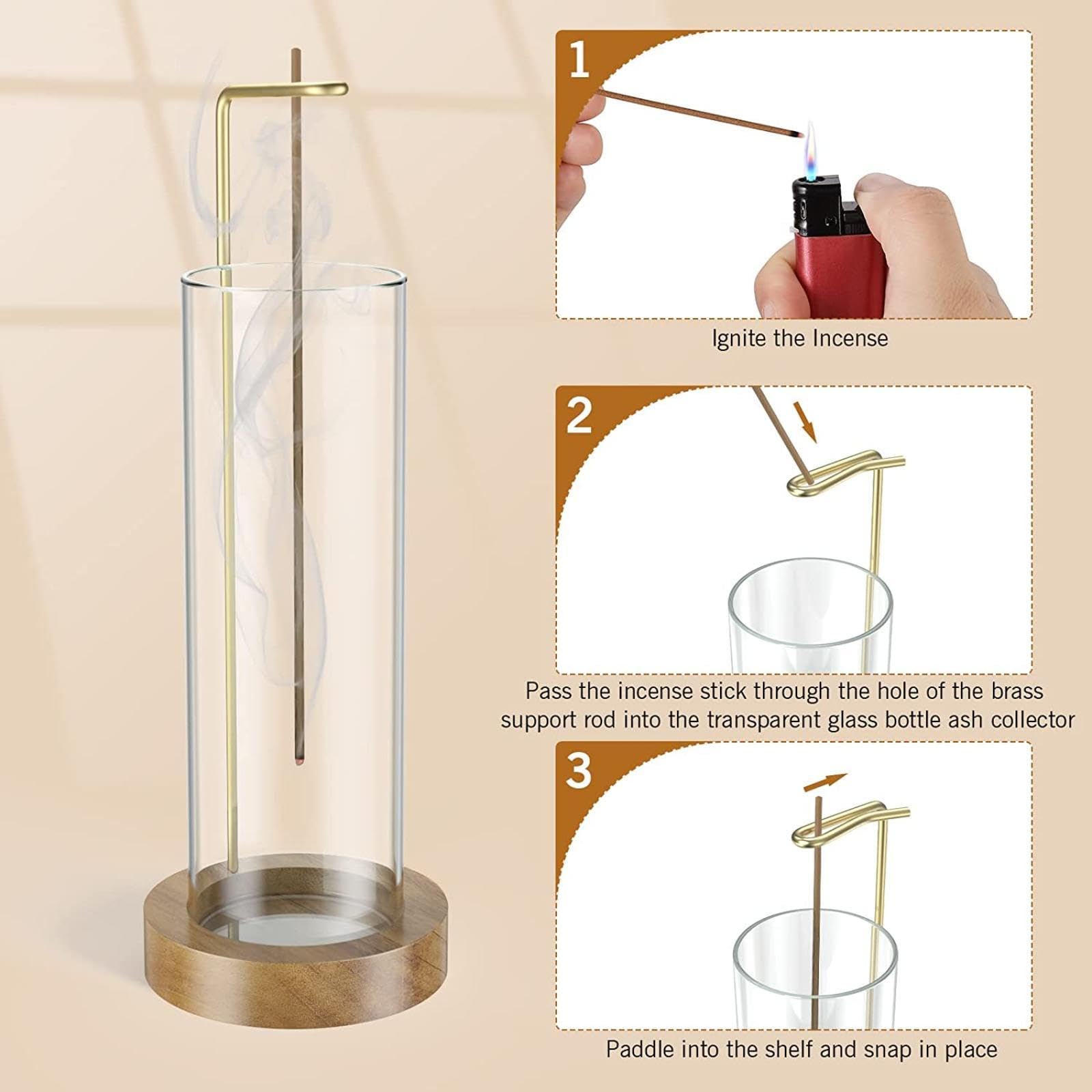 Amazon｜インセンスホルダー, お香立て お香立て ガラス 反転した