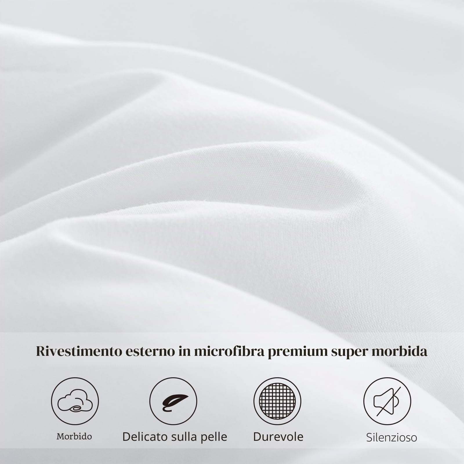 Aisbo Piumino Letto Matrimoniale Invernale 220x240, Piumone 4 Stagioni 220 x 240 cm, Trapunta in Microfibra Sintetica,Chaud e Morbido Bianco
