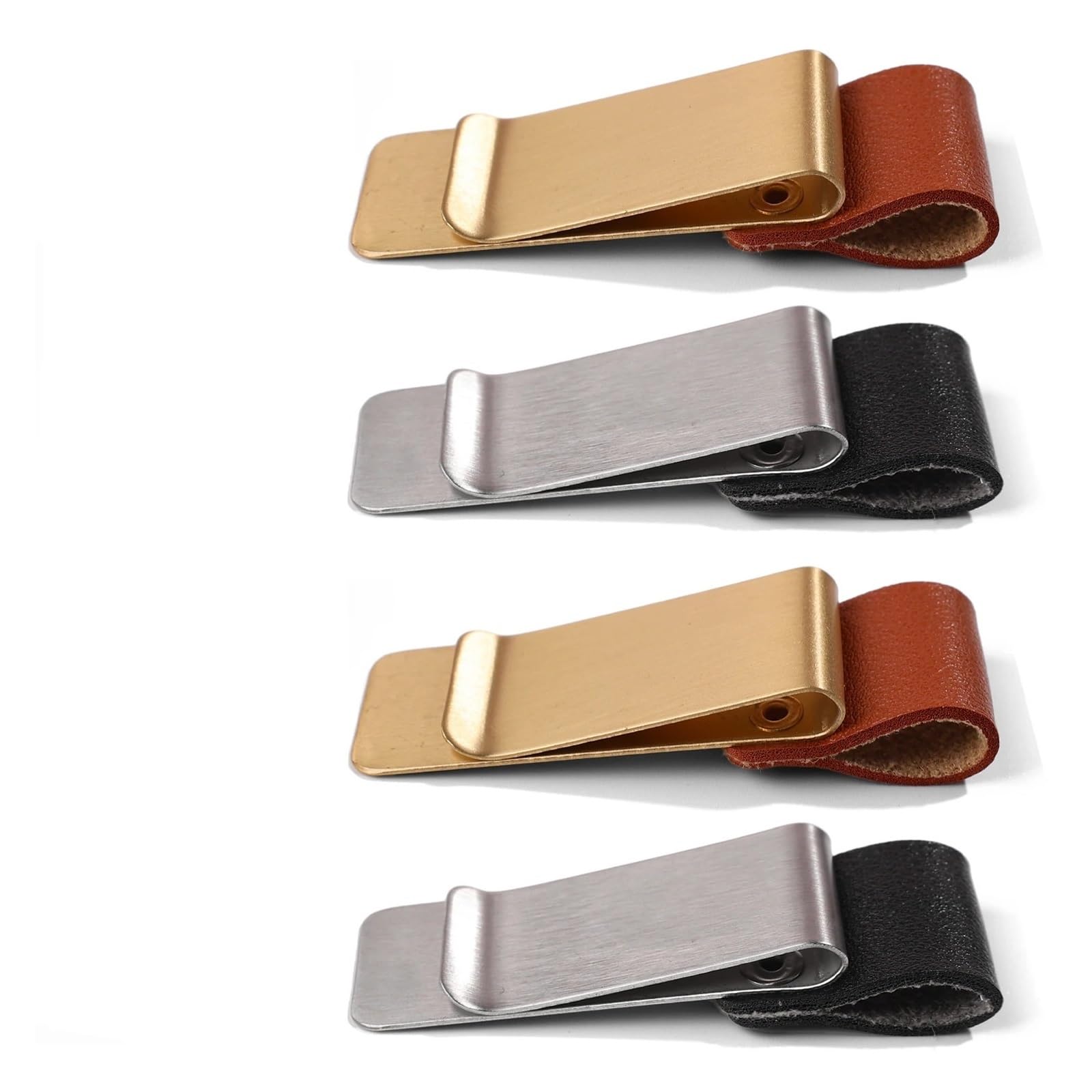 Qvorlth Metal Leather Pen Holder 10 PCS Pen Loop Holder Notebooks PU Leather Pencil Sleeve With Stainless Steel Clips Notebook Journals Calendars Planner Clipboard For Journal Notebooks(Mixed)