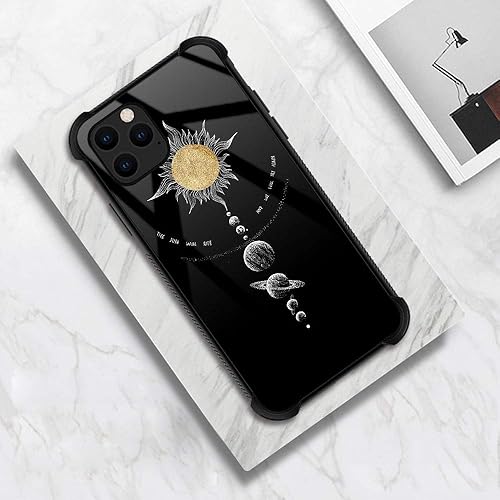 Vista 187 de Funda compatible con iPhone 12/12 Pro, funda de invasión de vaca alienígena OVNI, parte trasera de vidrio templado + funda protectora de silicona