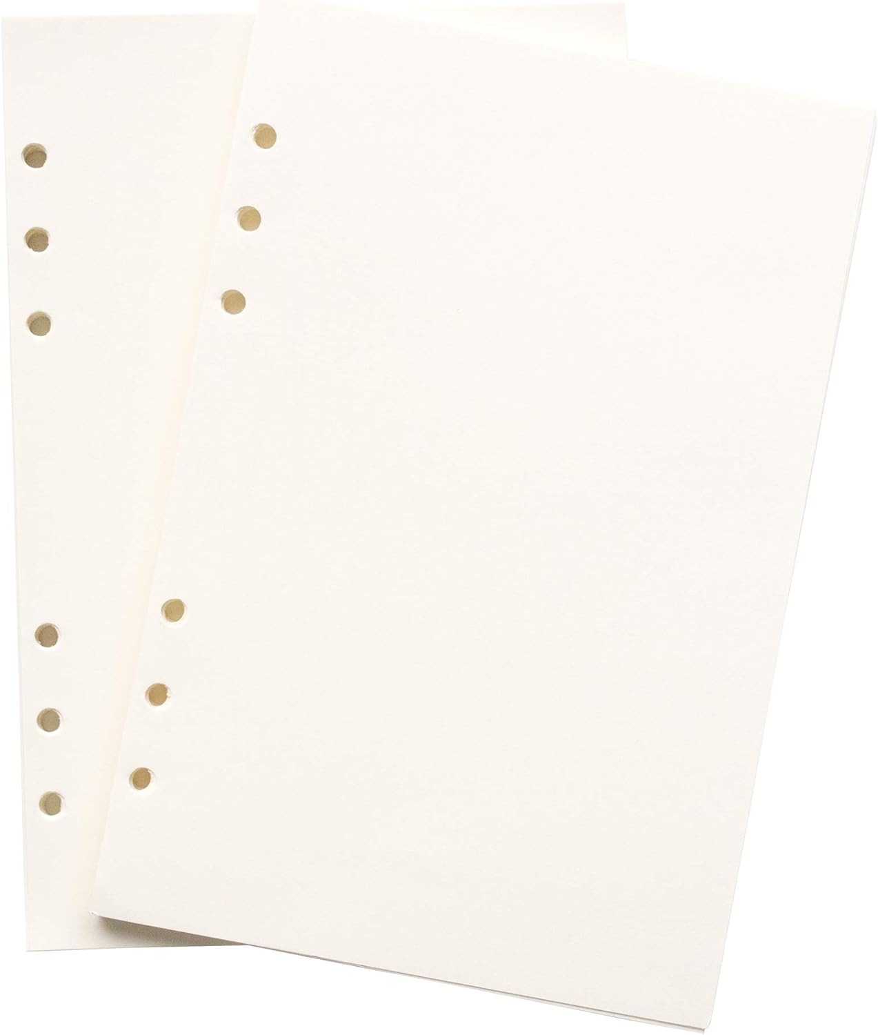 Ancicraft Refill Paper A5 6 Hole Blank 2 Pack for 6 Ring Planner Binder 100gsm Creamy White Paper 90 Pages / 45 Sheets 1 Pack A5: 5.6x8.27"