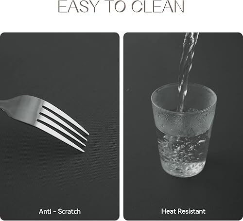 Miniatura 4 de Romanstile Paquete de 2 manteles rectangulares color gris oscuro de 52 x 70 pulgadas, para mesas de 4 pies, resistentes a las manchas y a las