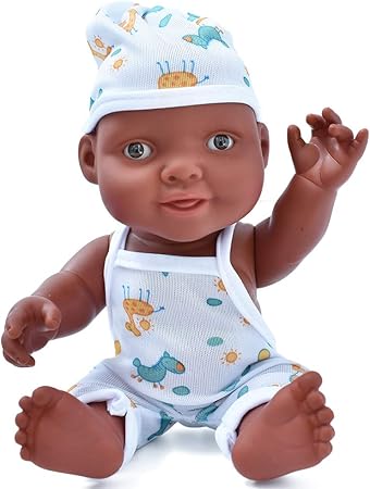 Amazon Hiplay 11インチ アフリカ系アメリカ人ベビー人形 本物そっくりのリアルなシリコンビニール製 男の子 女の子 可愛い黒色のリボーンドール 子供のおもちゃ 先生 写真撮影用 Hp Rd009 人形 ドール おもちゃ