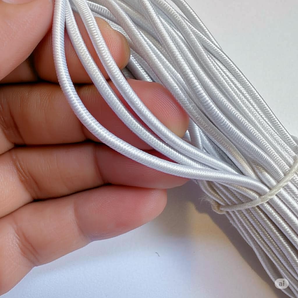 2.5mm Heavy-Duty Round Elastic Cord (Strong & Rigid) – Premium Utility Bungee/Shock Cord for Tarp Tie-Outs, Backpack Gear Repair, Drawstrings, DIY Crafting – Budget-Friendly Supply (White, 2 Pack) 1