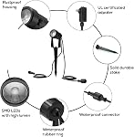 Banord Outdoor Landscape Lighting, 4 Pack Low Voltage LED Outdoor Spot Lights with Transformer, IP65 Waterproof, 2700K Warm White for Yard, Garden, Lawn, Plants