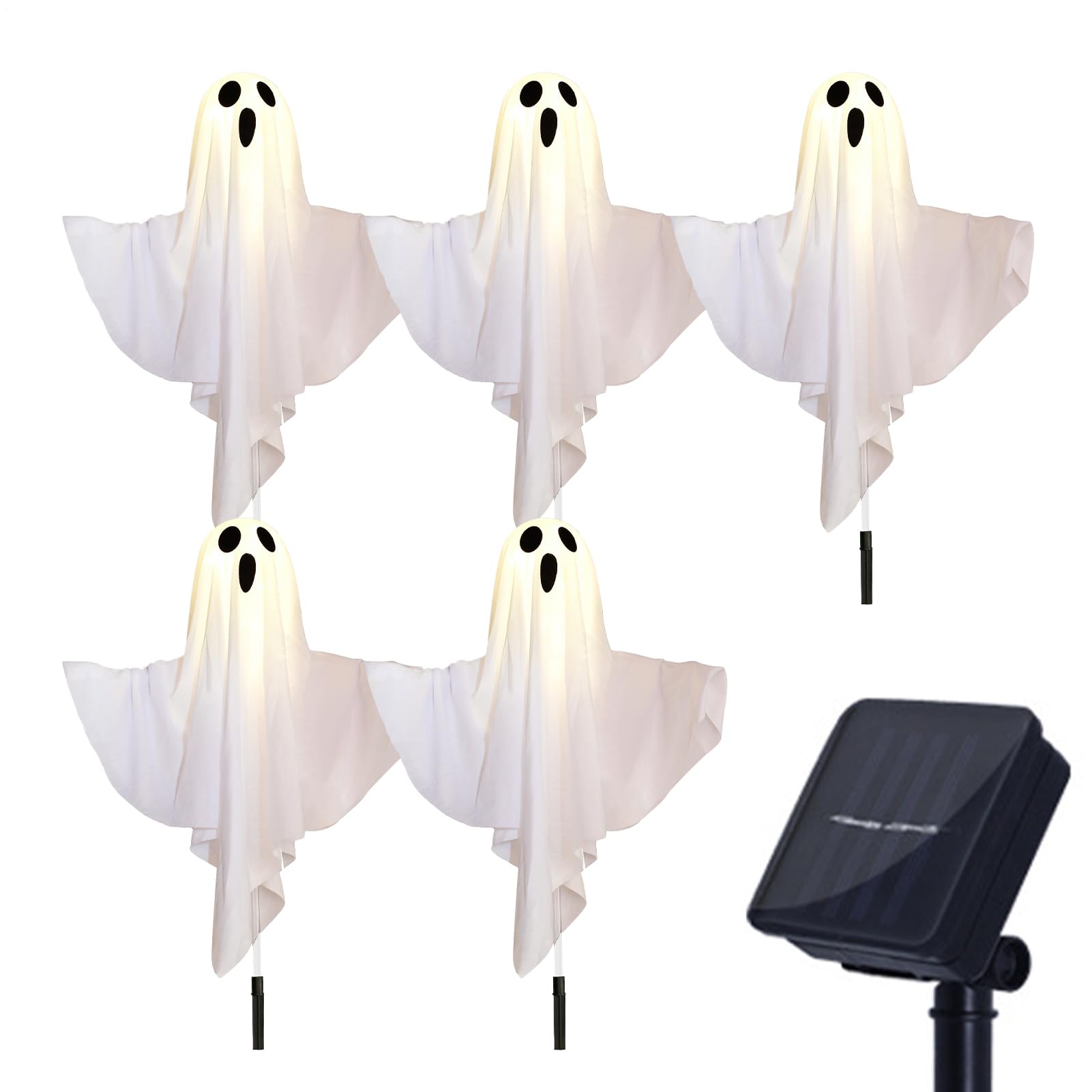 Lampe solaire Halloween fantôme LED pour illuminer vos soirées de fête au jardin