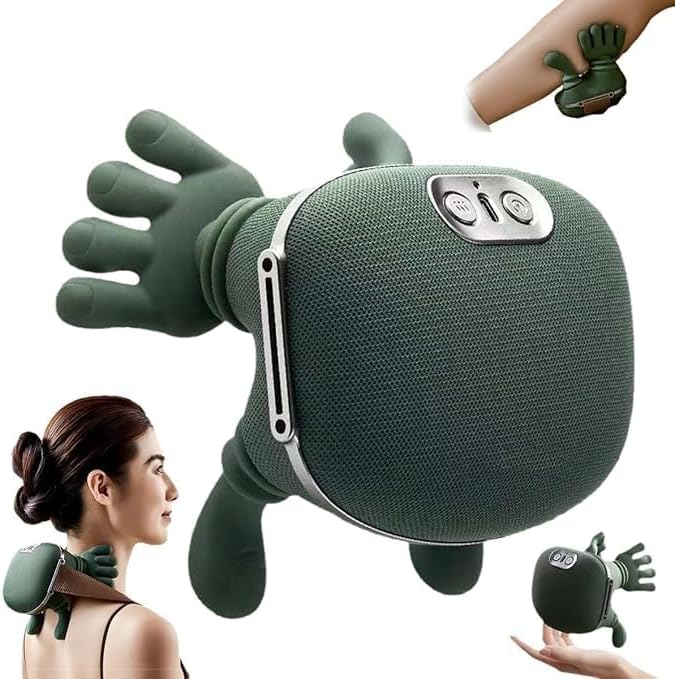 Bionic Heated Massager, Wireless Portable Shiatsu Neck and Back Massager, Electric Deep Tissue 4D Kneading Massage, Simulated Human Hand Design for Pain Relief and Muscle Relax