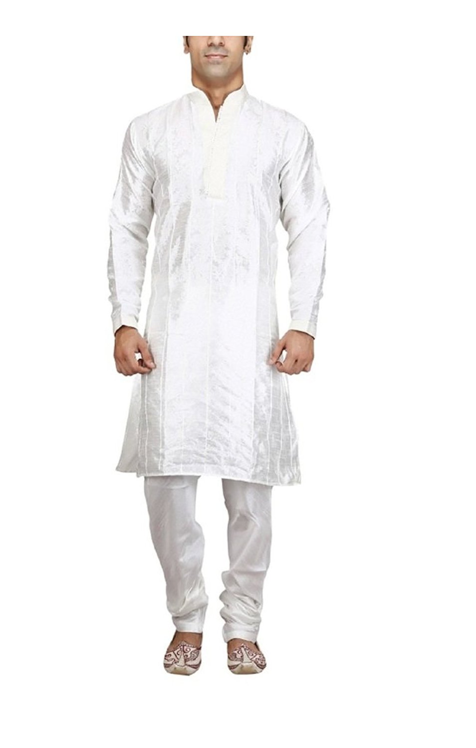 royal kurta Men's Beige Jacquard Pintex Sherwani-picture-33