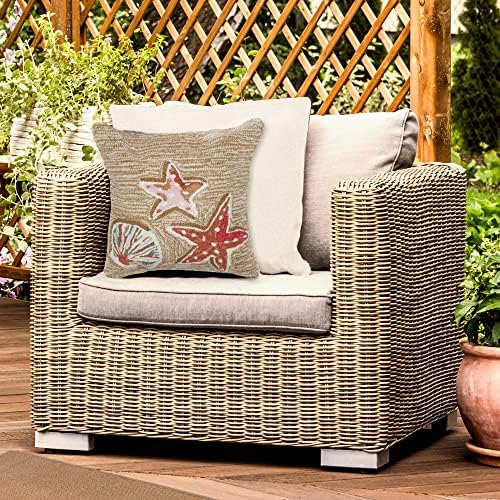Liora Manne Frontporch 4565/12 Beachcomber Sand Pillow, 18" x 18"
